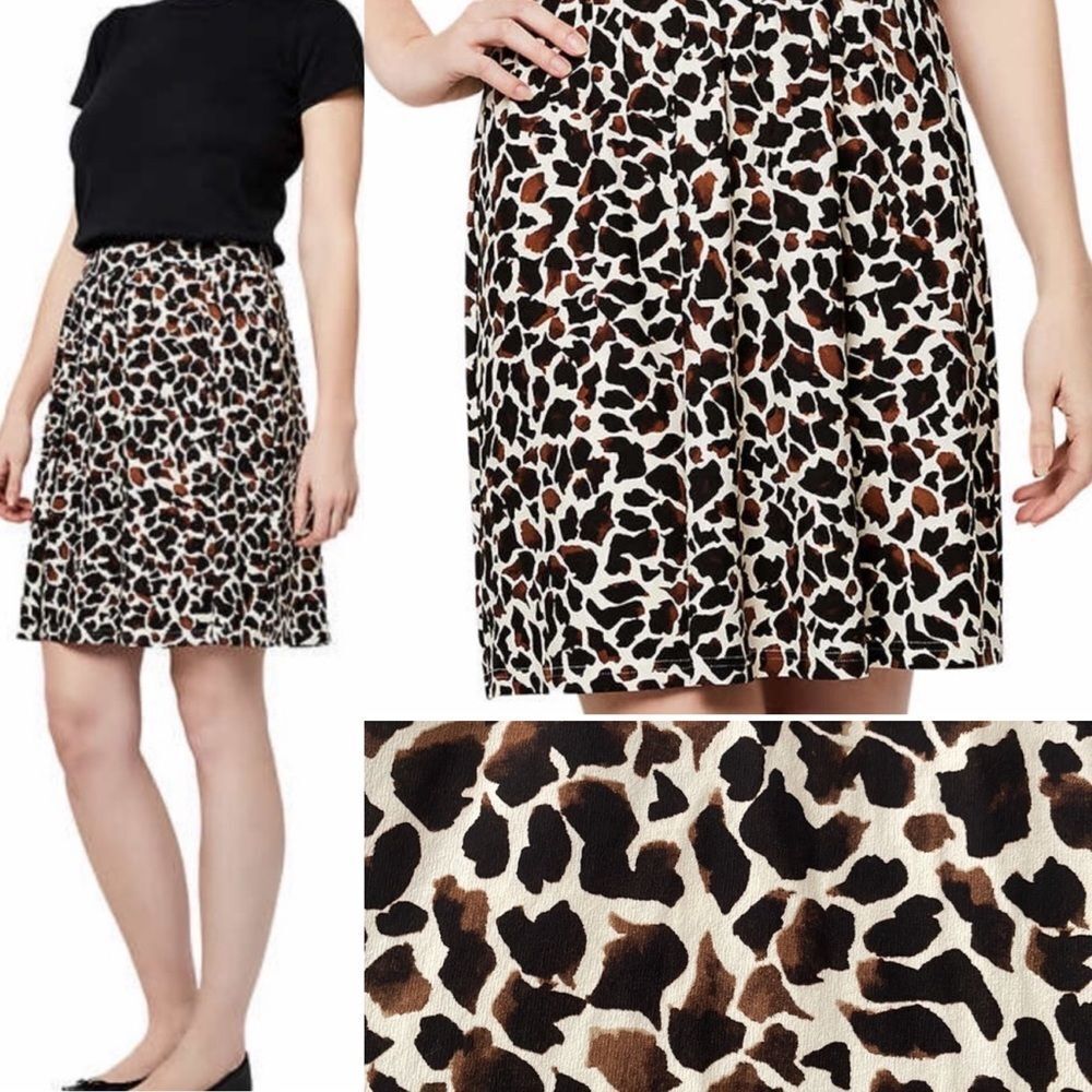 NEW!🦒 Giraffe Animal Print Leota Skirt Wrinkle-Free Stretchy Jersey Skirt Sz S